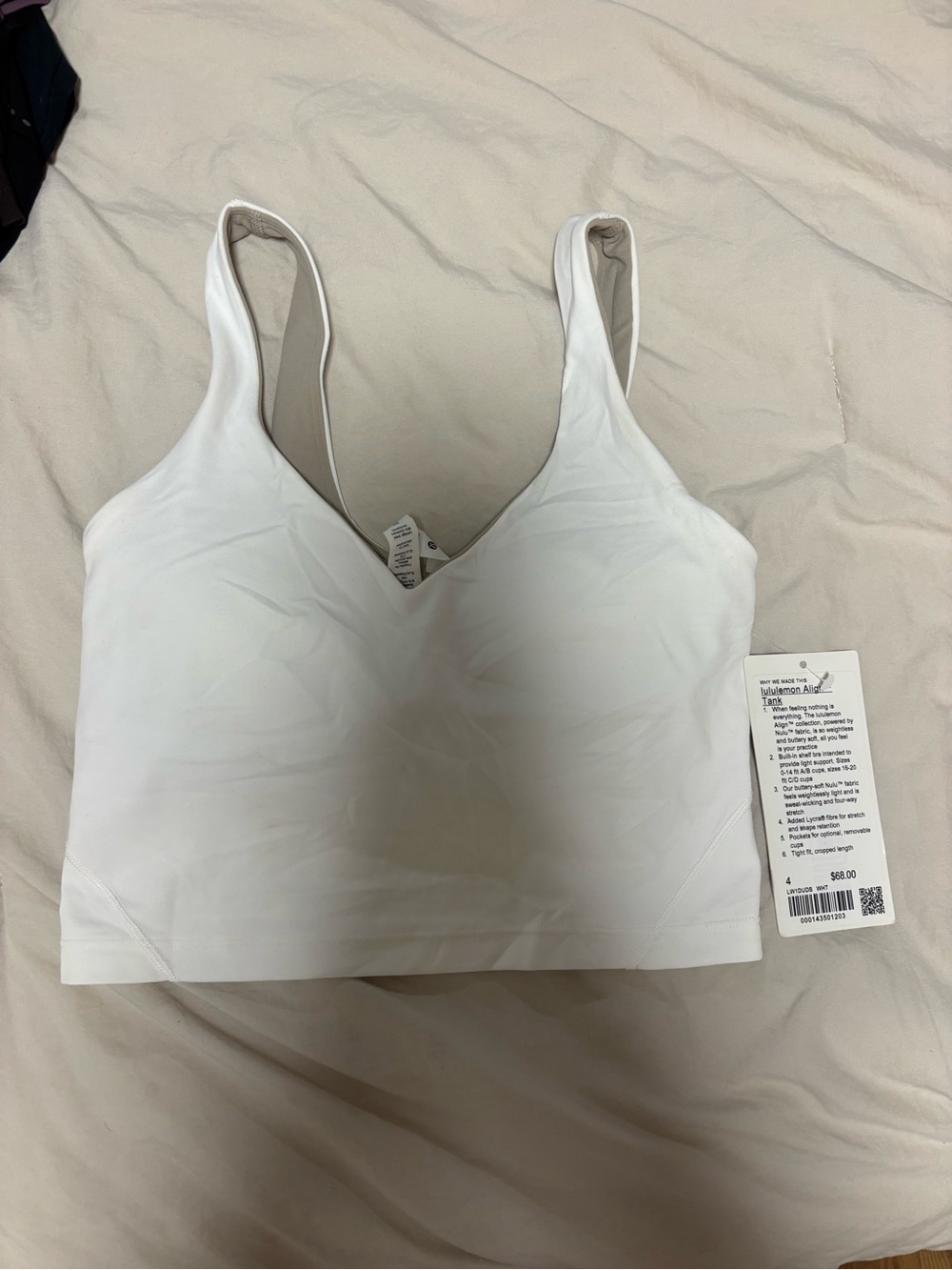 lululemon athletica Cream White Sports Bra with Scoop Neck